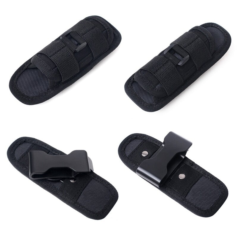 Tactical Flashlight Holster with 360° Rotatable Clip Belt Pouch for Outdoor Use