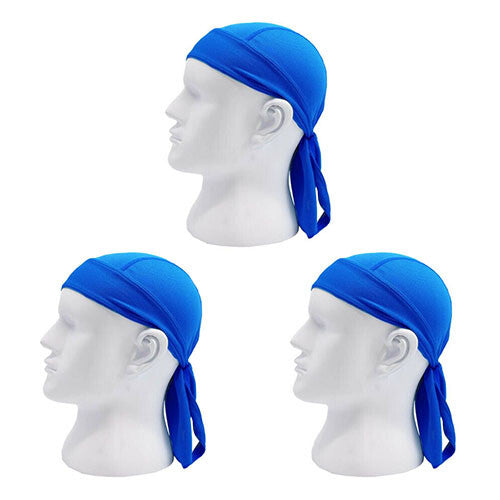 3 Pack Skull Cap Motorcycle Head Wrap Tie Durag Beanie Cycling Bandana