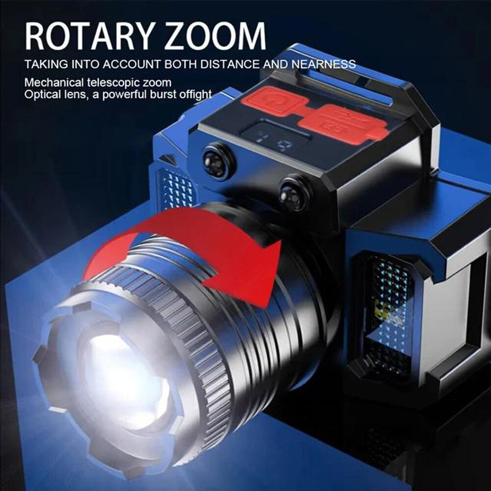 Rechargeable LED Headlamp Flashlight Waterproof Headlight for Outdoor & Work