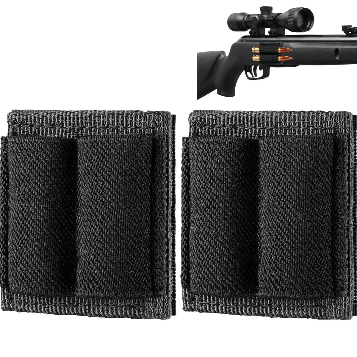 2PCS Rifle Bullet Shell Holder with Hook & Loop for Hunting & Shooting