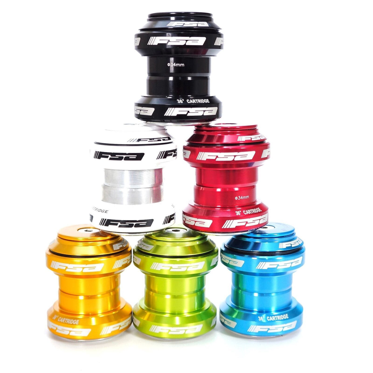 Threadless Bike Headset 1-1/8-inch 34mm with Top Cap - Multiple Colors