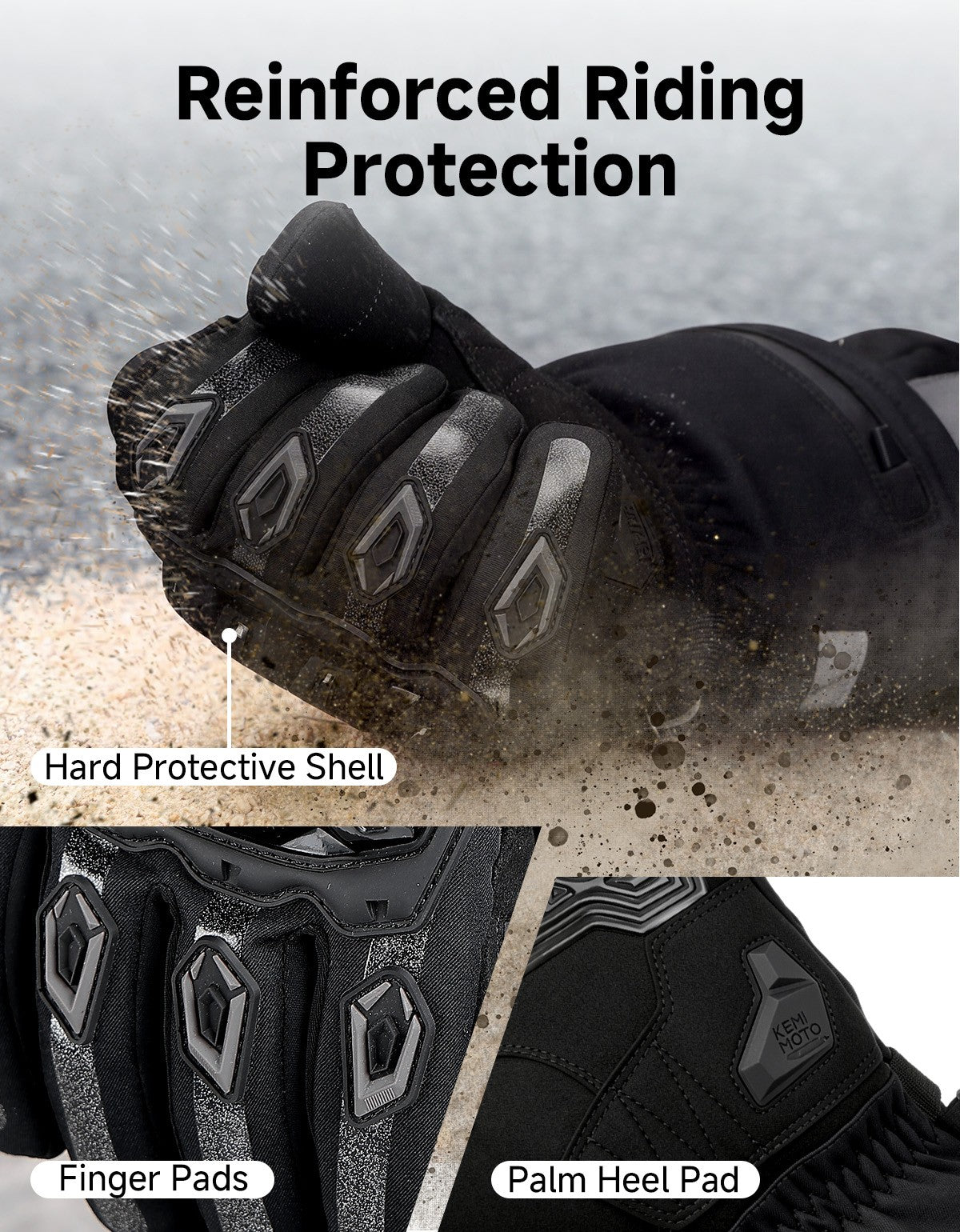 Rechargeable Heated Motorcycle Gloves Touchscreen Men Winter Warm Gear