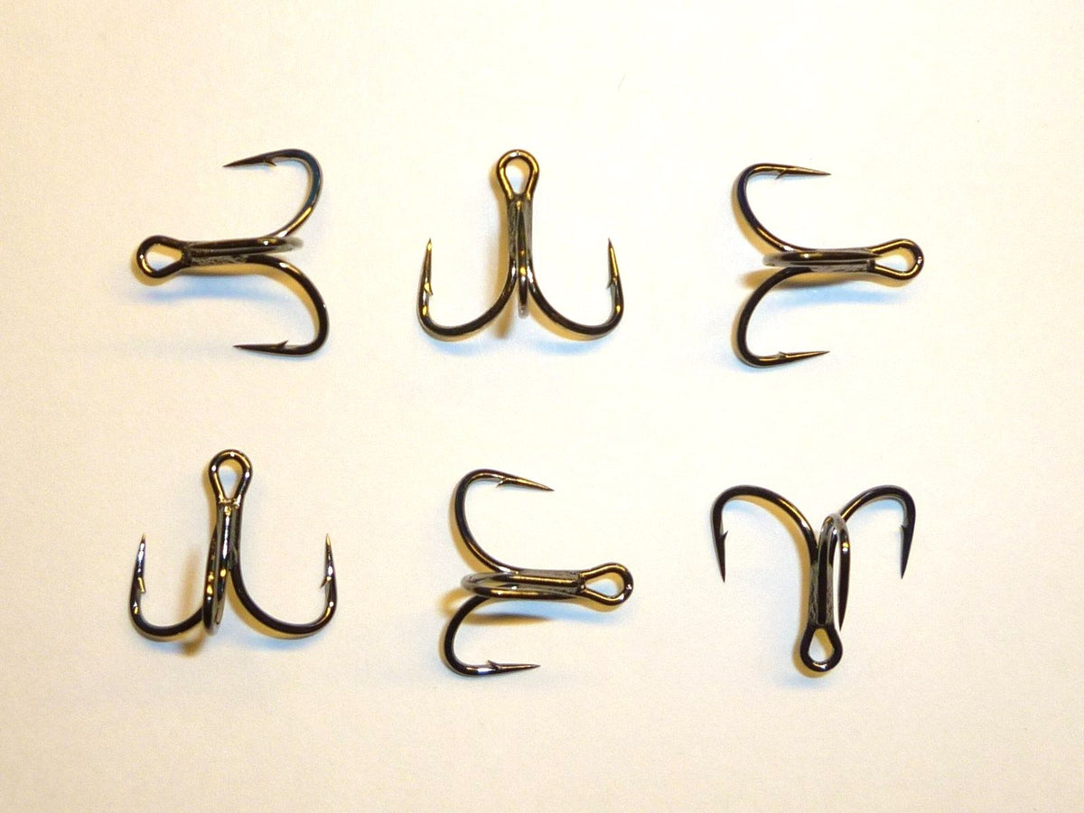 Mustad KVD-Elite TG76NP-BN Short-Shank 1X Triple-Grip Treble Hooks - Size 8, Black-Nickel
