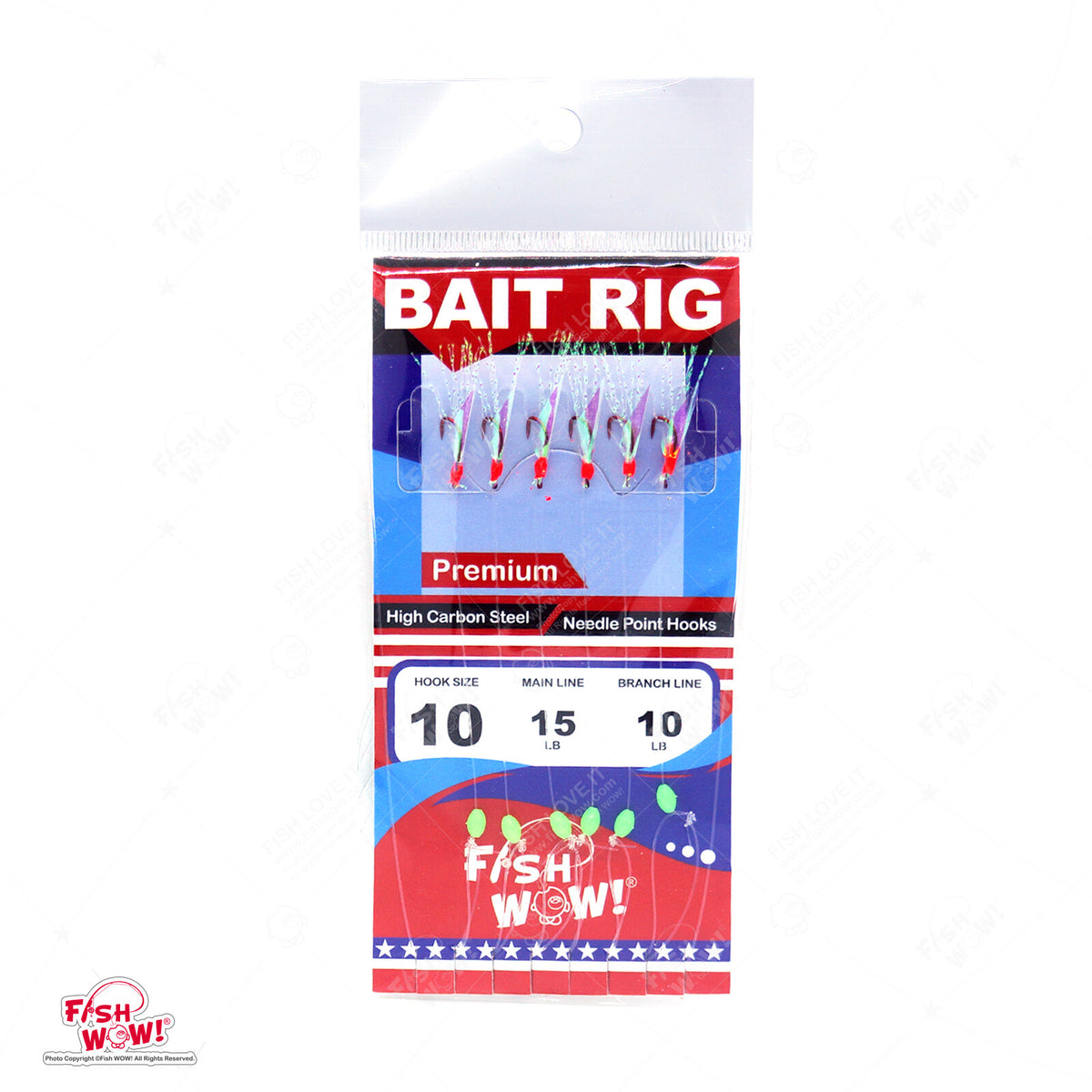 Fishing Sabiki Rig with Multiple Hooks for Bait Catching - Size Varieties