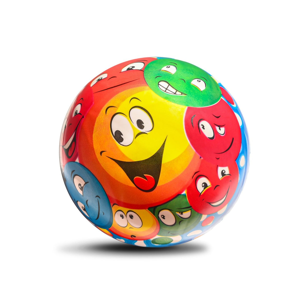 Kids Playground Bouncy Balls Set of 6 with Pump & Pins - Colorful Smiley Rubber Balls for Outdoor & Indoor Play