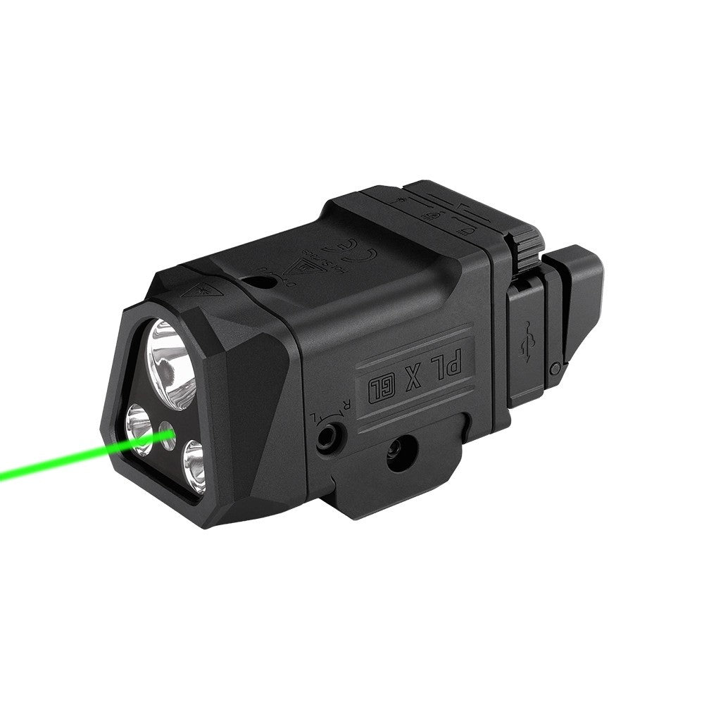 3-in-1 Rail-Mounted Tactical Light with Green Laser, Flood & Spot Brightness