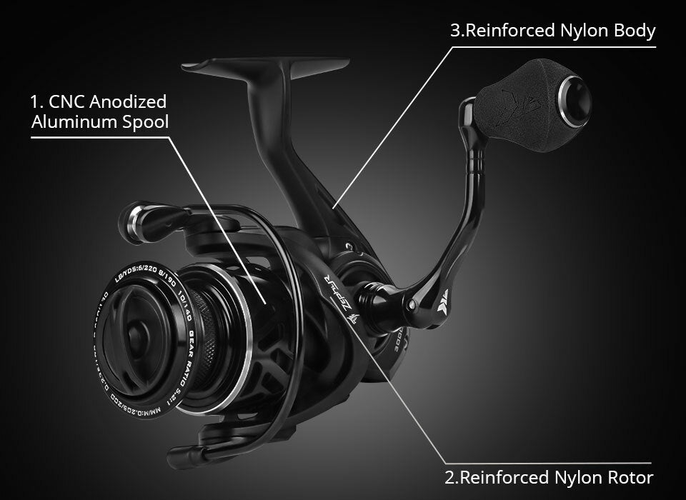 KastKing Zephyr Spinning Reel 7+1 Stainless Steel Ball Bearings Saltwater Freshwater