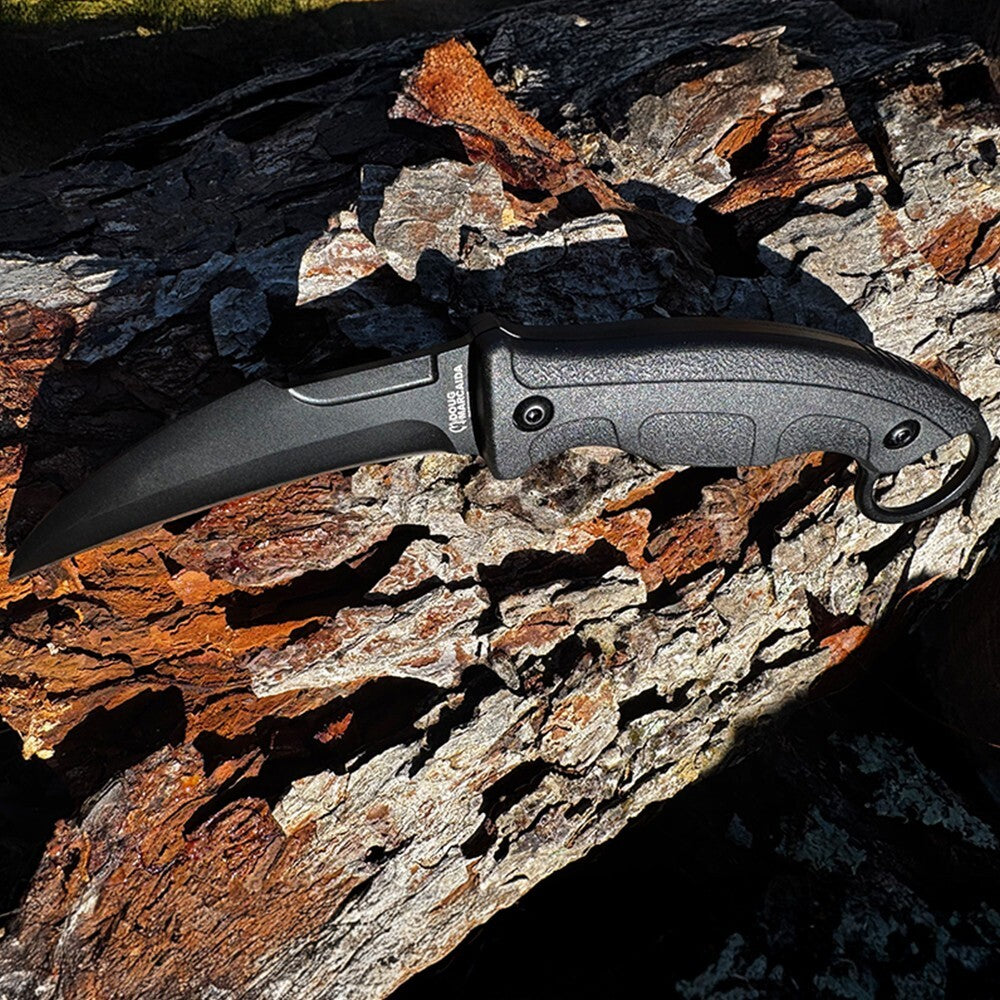 Fixed Blade Karambit Knife with Black Sheath - 3.15 Inch D2 Steel, EDC Ready