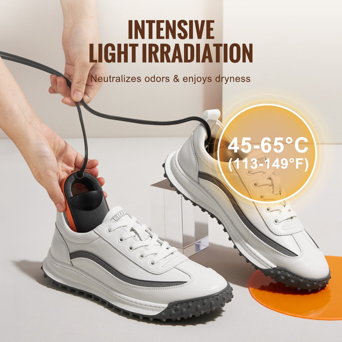 Portable Shoe Dryer Boot Dryer with Quick & Even Drying - Black & Orange