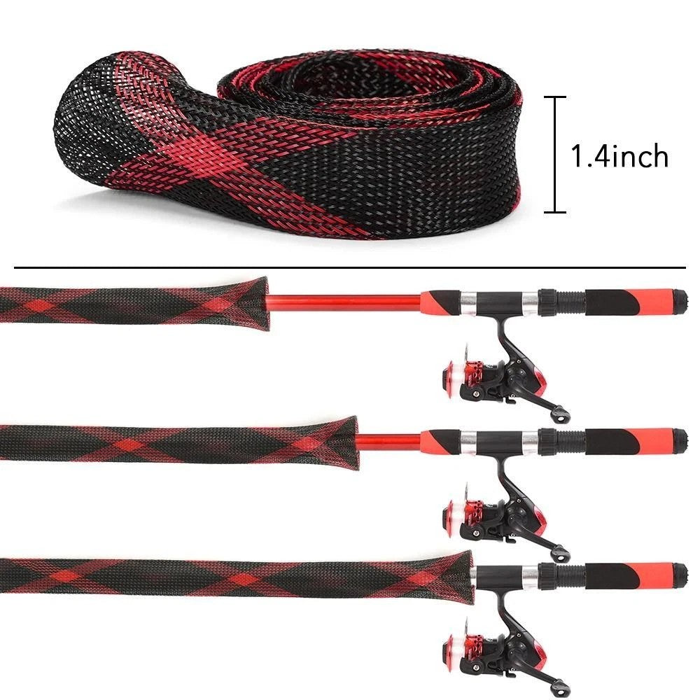 10PCS Fishing Rod Sleeve Mesh Covers - Protect Poles and Guides