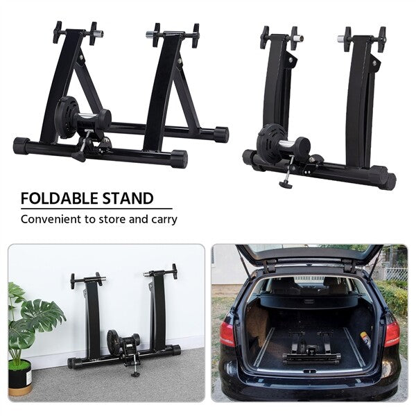 Magnetic Bike Trainer Stand for Indoor Cycling Fitness - Steel, Black