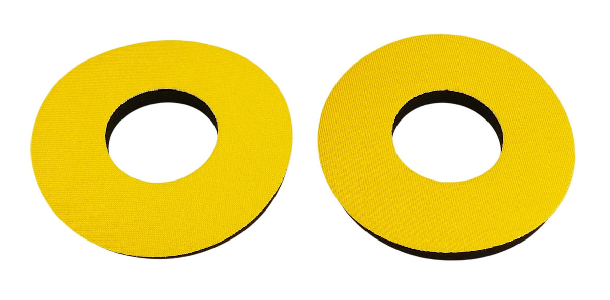 BMX Handlebar Foam Grips - Neoprene Donuts for Old School Bike Yellow Pair