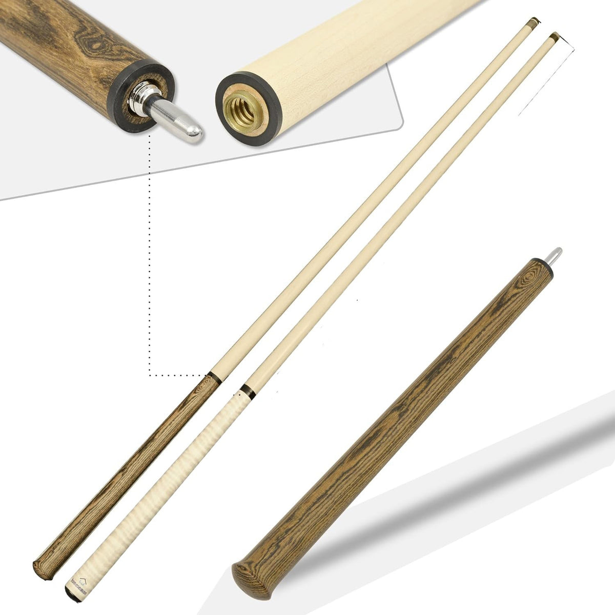 Kids Pool Cue Stick 42" Canadian Maple 2-Piece, 13.5mm Tip, 10.5oz - Durable Billiard Cue