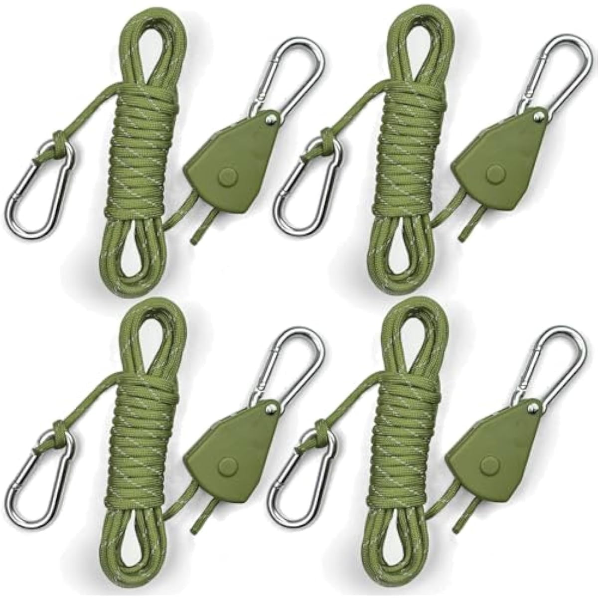 15ft Rope Ratchet Tie Downs - Paracord Straps for Camping & Outdoor Use