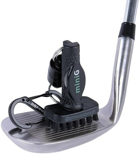 Golf Club Groove Cleaner Brush with Magnetic Attachment - Nylon Bristles