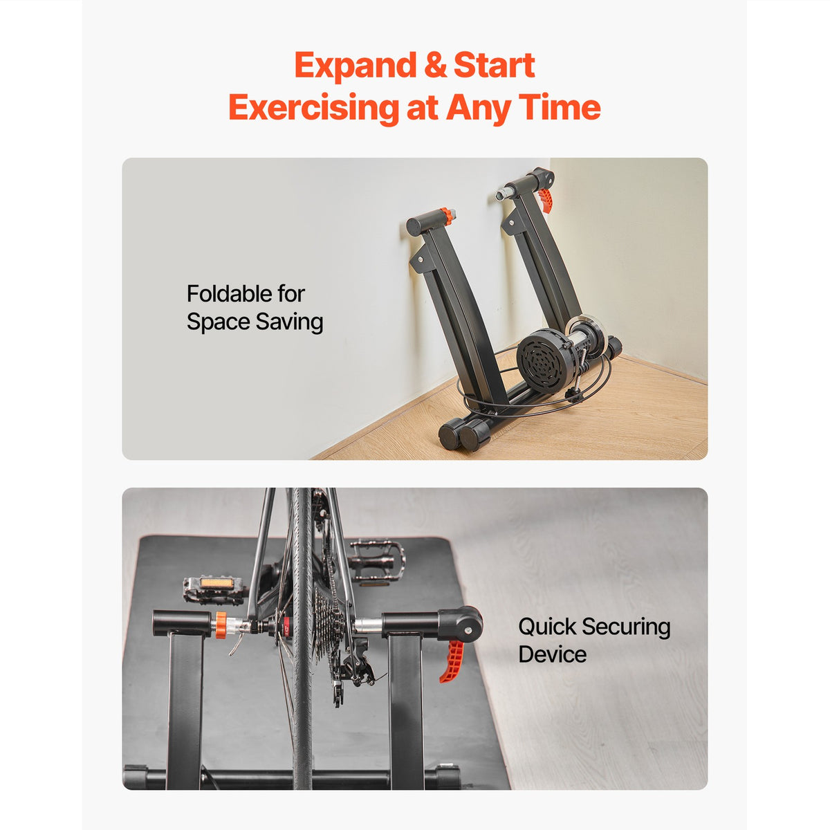 Magnetic Bike Trainer Stand for Indoor Cycling - Fits 26-29 Inch & 700C Wheels