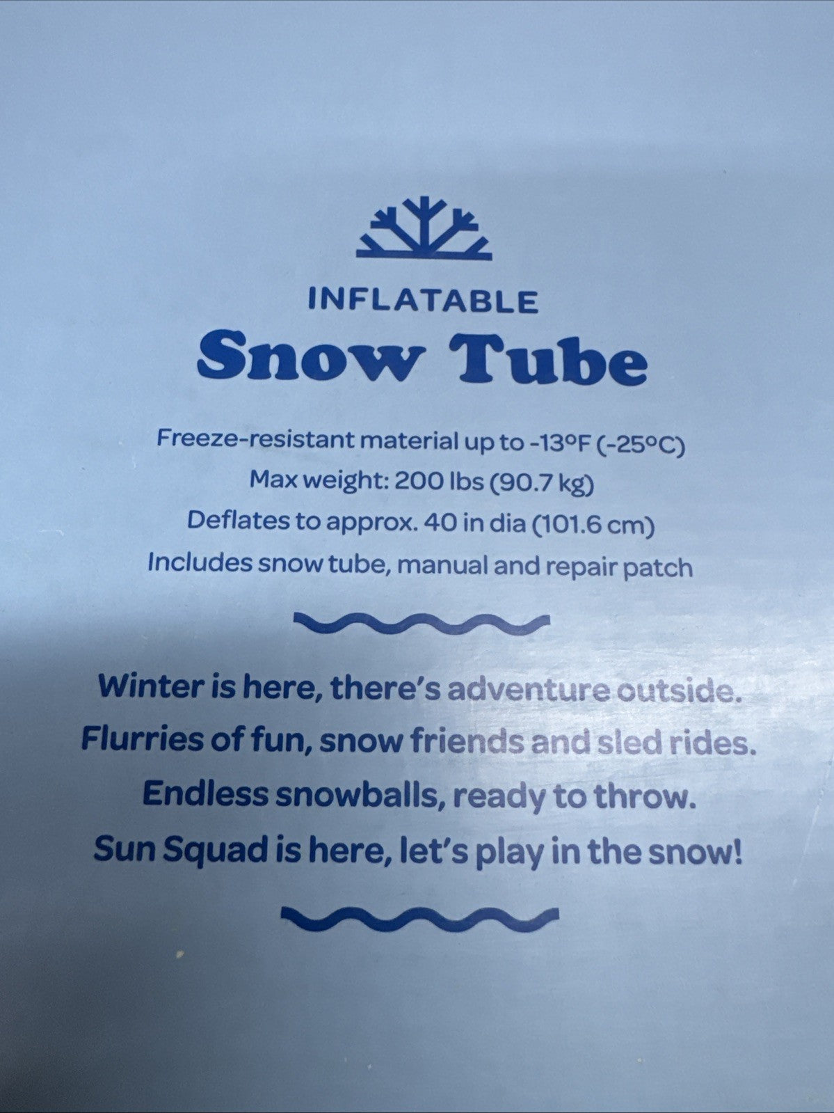 Inflatable Snow Tube 36 Inches with Easy Grab Handles for Winter Sports
