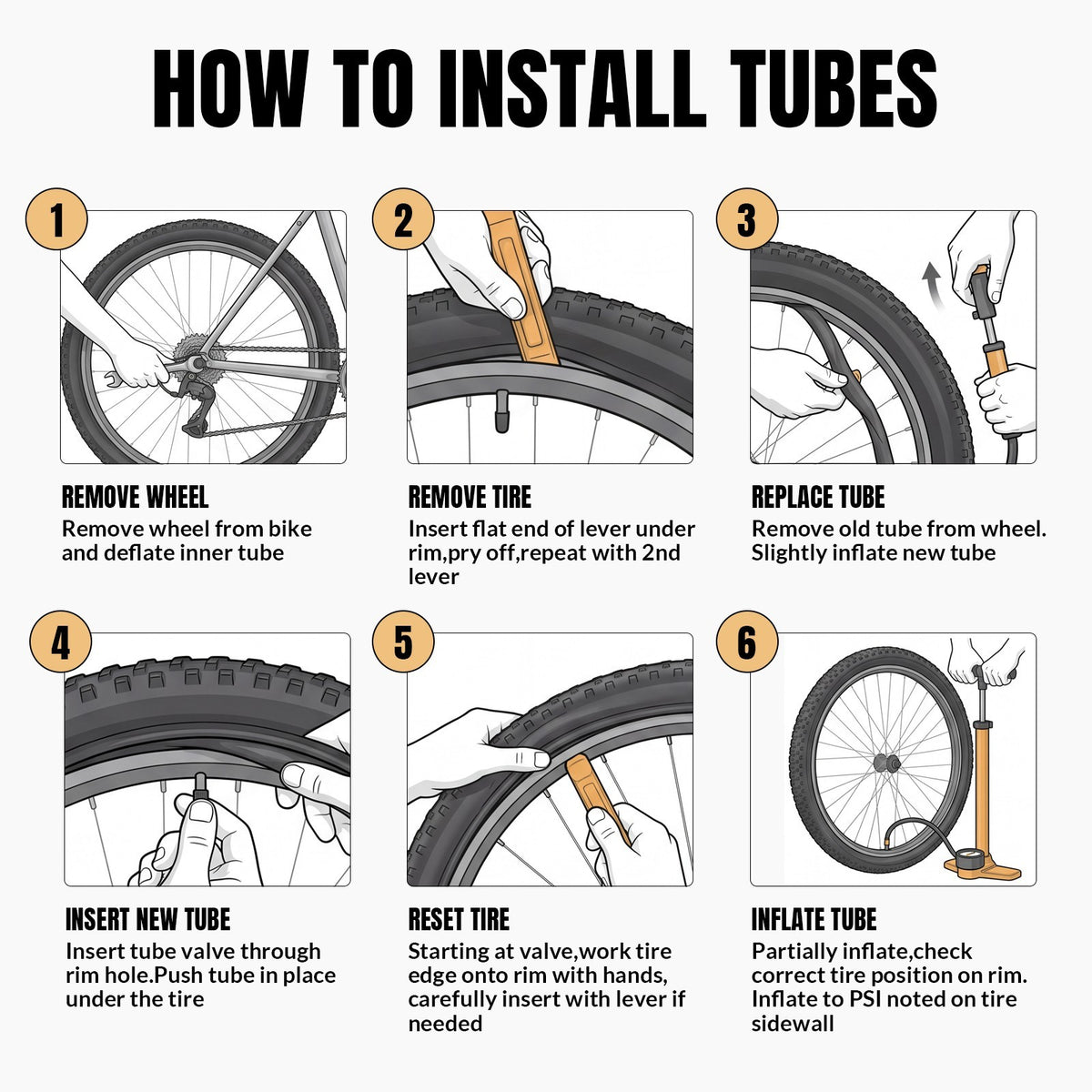 2 Pack 26x1.75-2.125 Bike Inner Tubes for MTB, City, Road Bikes