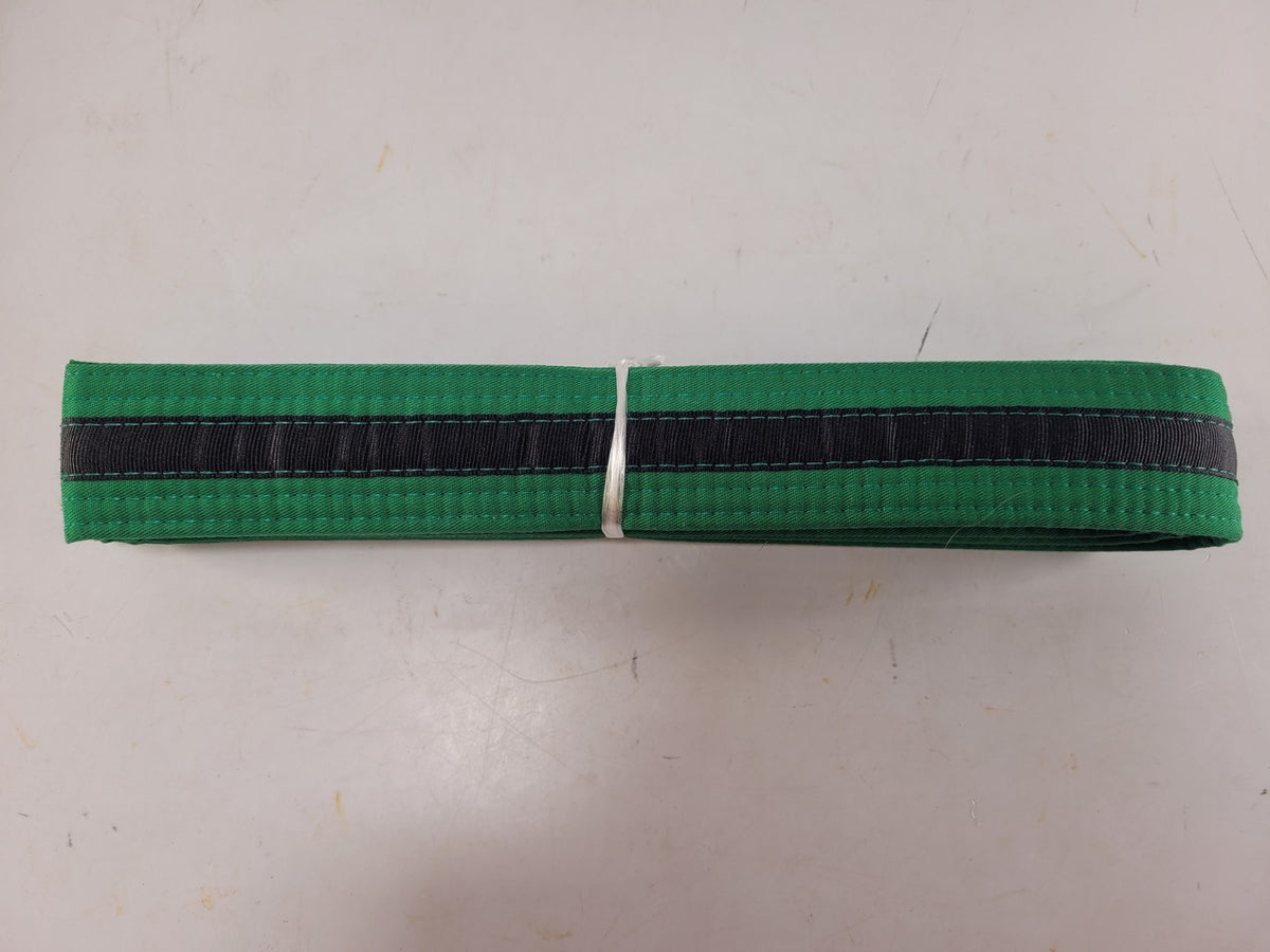 Martial Arts Double Wrap Green Belt with Black Stripe Size 3