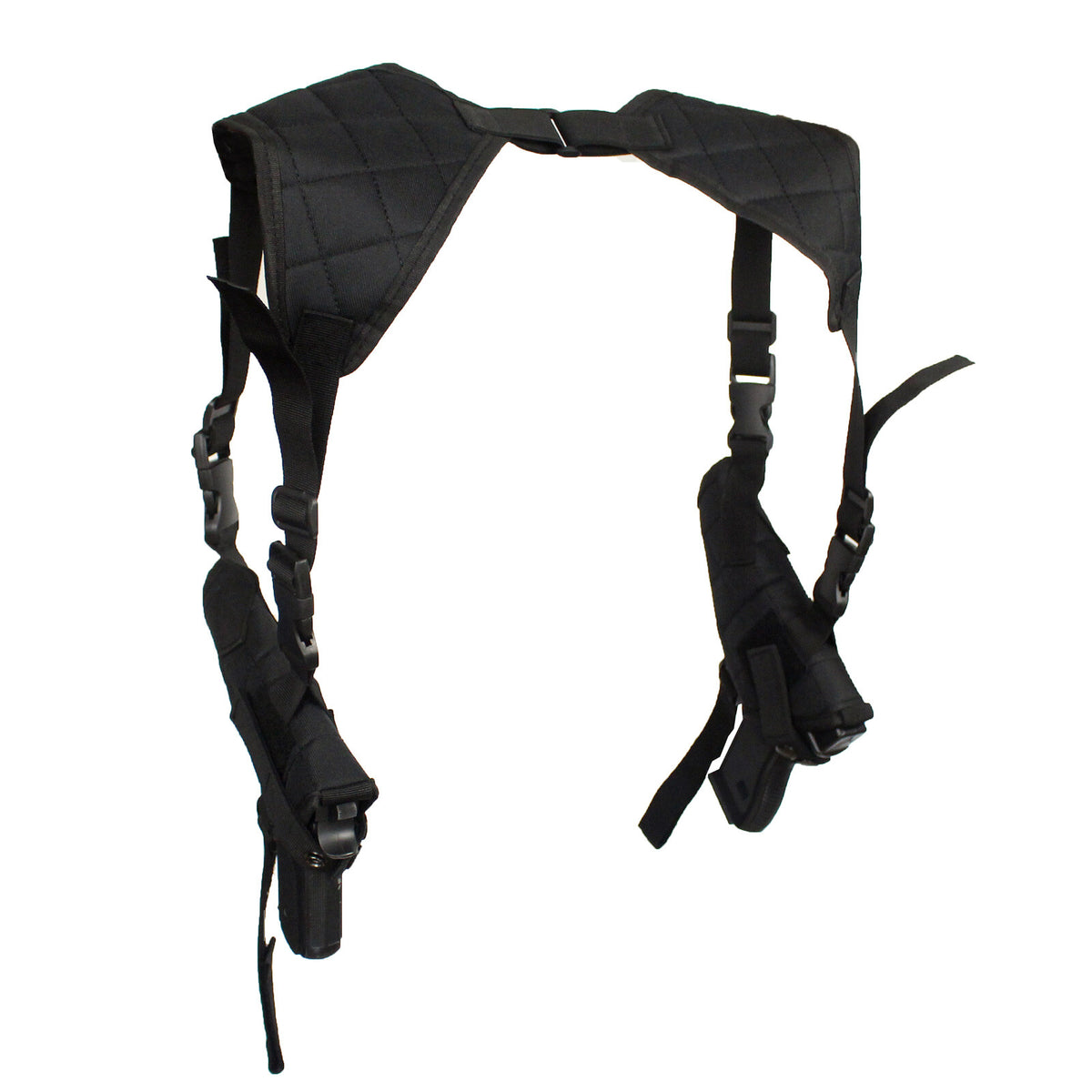 Double Gun Shoulder Holster Adjustable Horizontal Pistol Holster for Concealed Carry