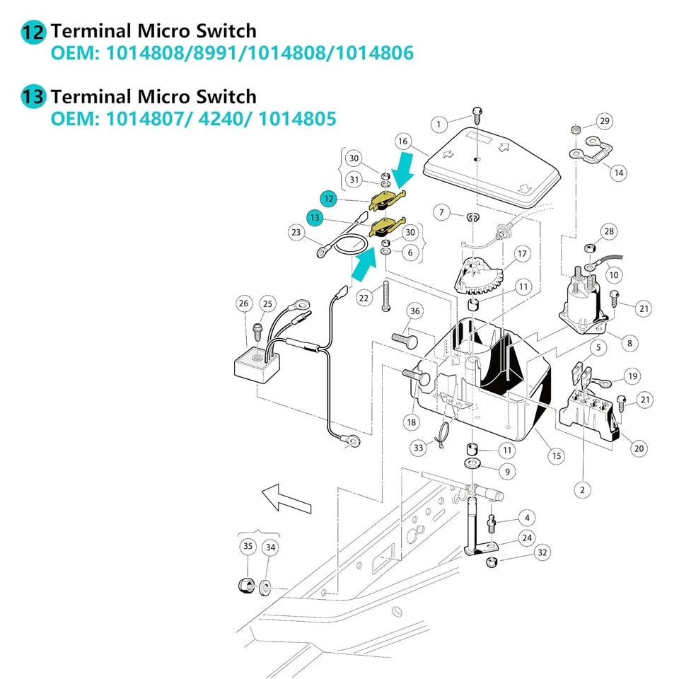 Golf Cart Micro Switch Pack for Club Car DS Precedent 2 & 3 Prong OEM Replacement