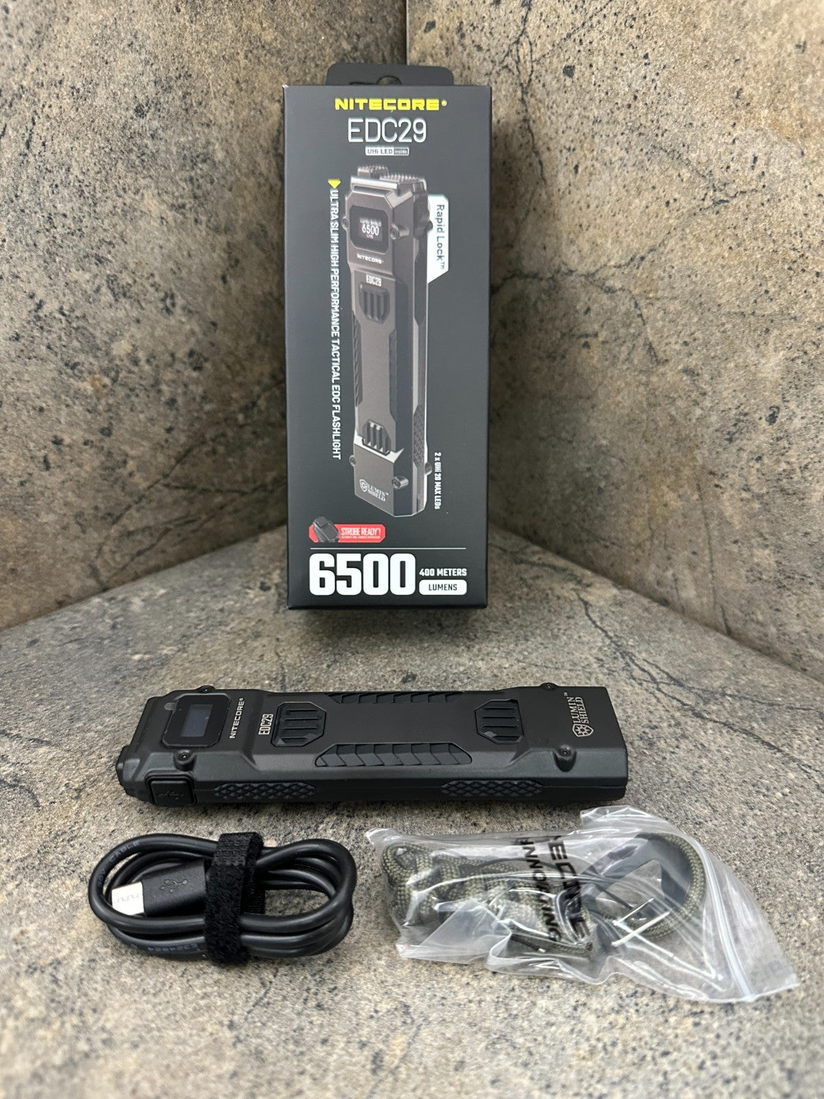Rechargeable LED Flashlight with USB-C - 6500 Lumens Compact Torch
