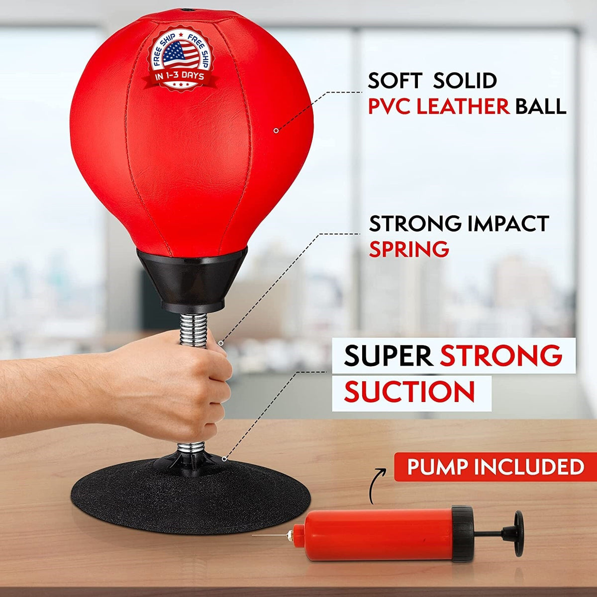Mini Desktop Punching Bag Stress Relief Toy - Office Gift