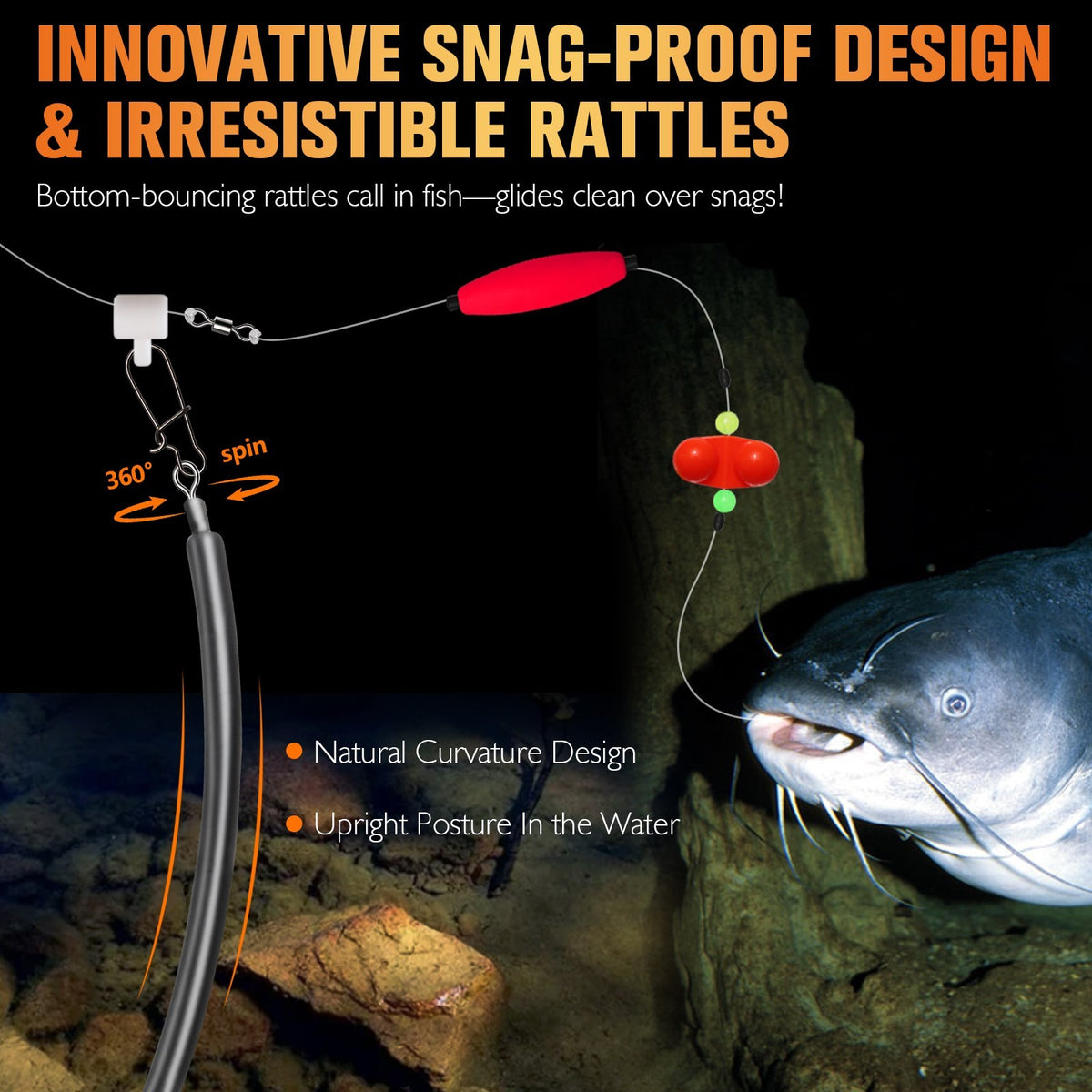 3PCS Catfish Dragging Sinkers - 3OZ Weights for Bottom Bouncing & Trolling
