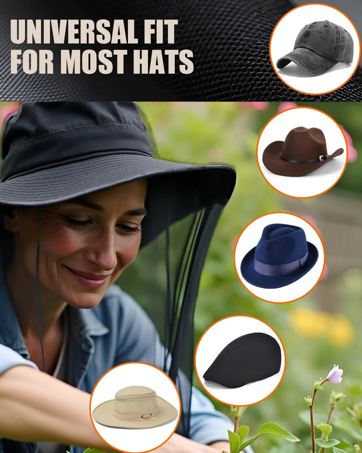 Mosquito Head Net 2 Pack Ultra Fine Ice Silk Breathable Large Mesh for Outdoors