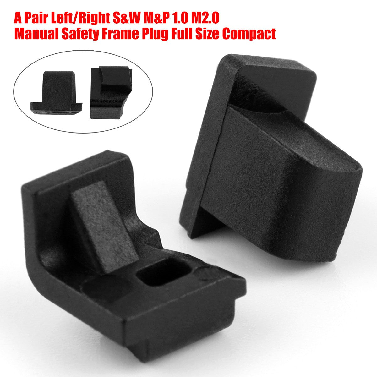 Pair Safety Frame Plugs for Smith & Wesson M&P 1.0 2.0 Full Size & Compact Handgun