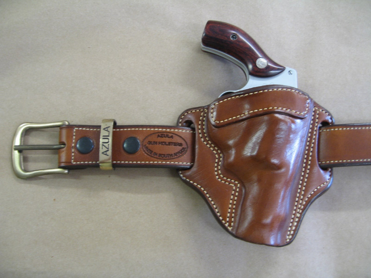 Leather OWB Pancake Holster for Handgun - Custom Fit, Left or Right Hand