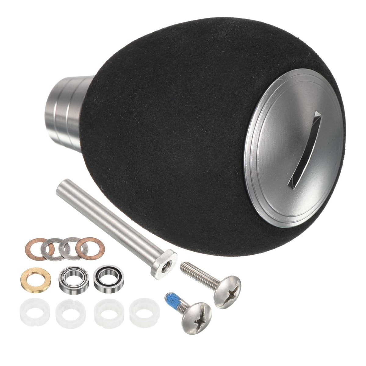 Fishing Reel Handle Knob EVA Metal Power Handle Grip Silver