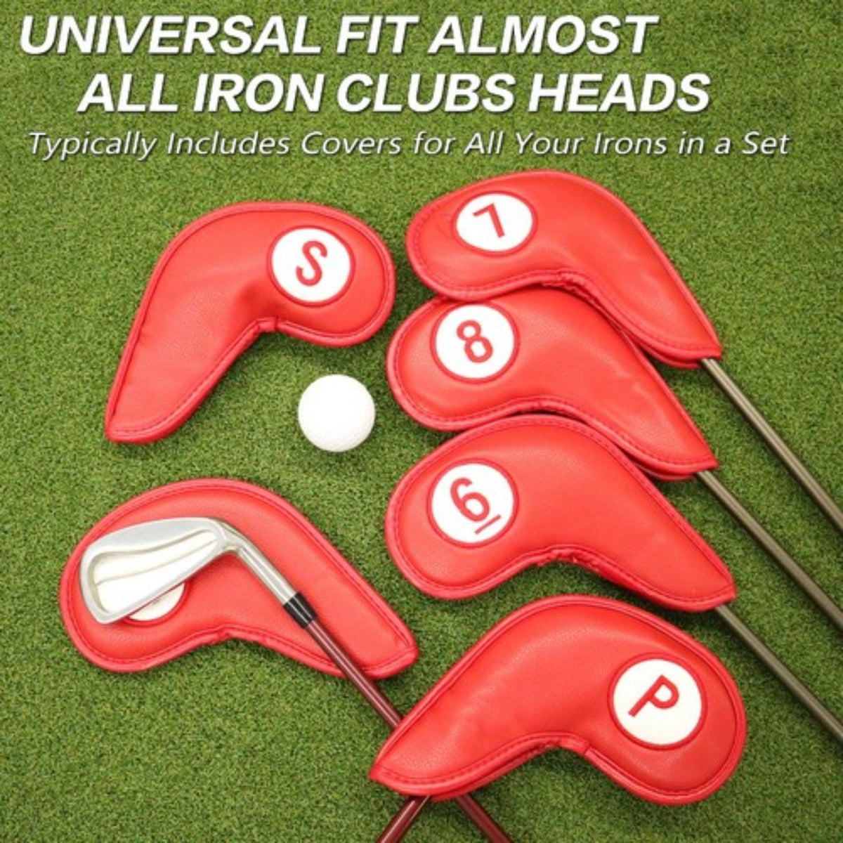 Golf Club Headcovers Magnetic Leather 9 Pack for Irons - Main Iron Clubs