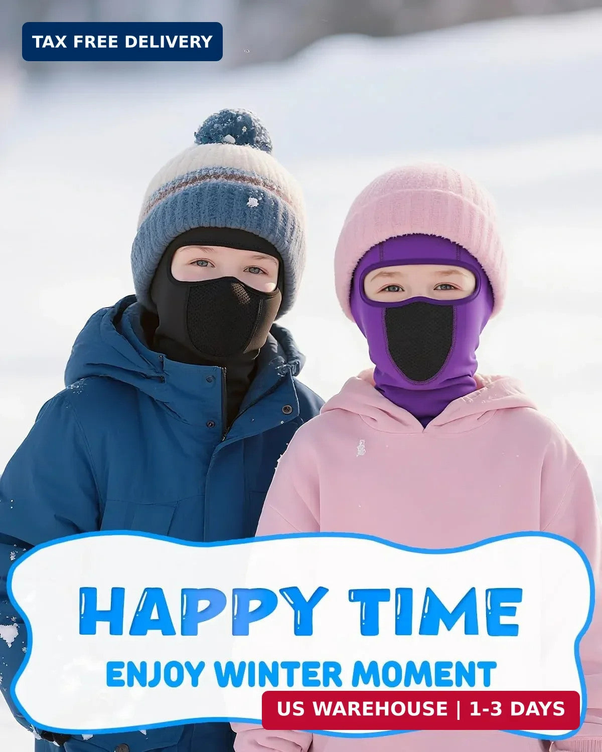 Kids Winter Ski Mask Balaclava Fleece Face Cover for Snow Sports & Outdoor Activities