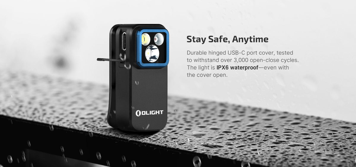 Olight Oclip Pro Heart-Shaped Clip-On Flashlight, 500 Lumens, Black & Purple Bundle