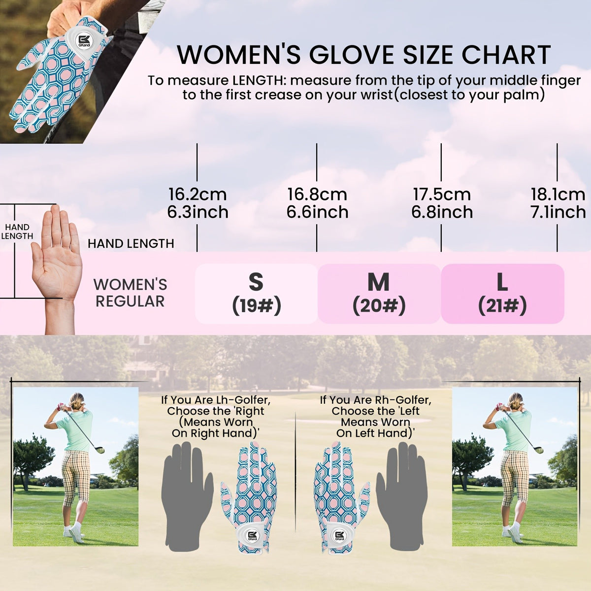 Women’s Golf Gloves with Ball Marker 2 Pack Breathable & Comfortable
