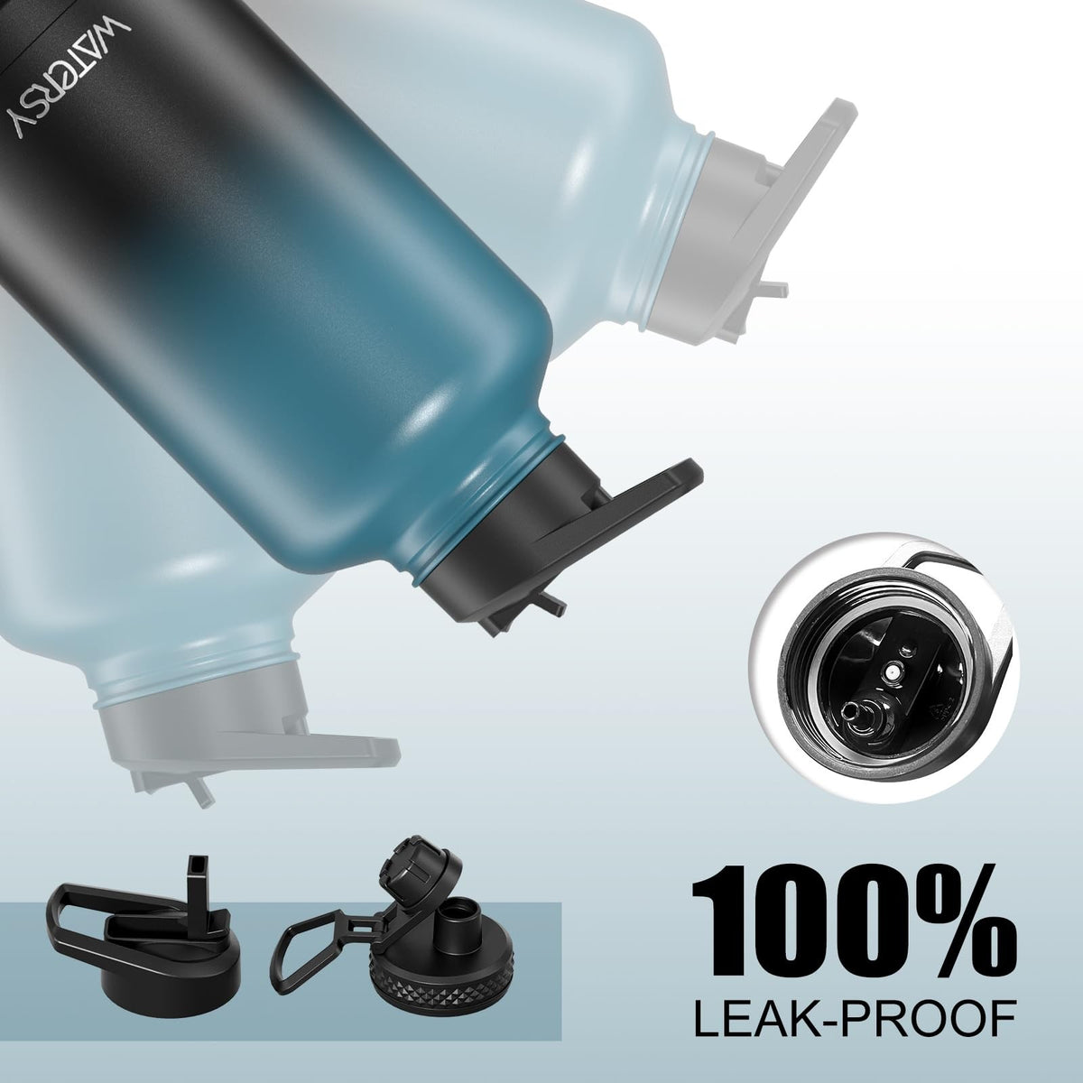 64oz Insulated Water Bottle - Keeps Drinks Cold 48H BPA-Free Stainless Steel