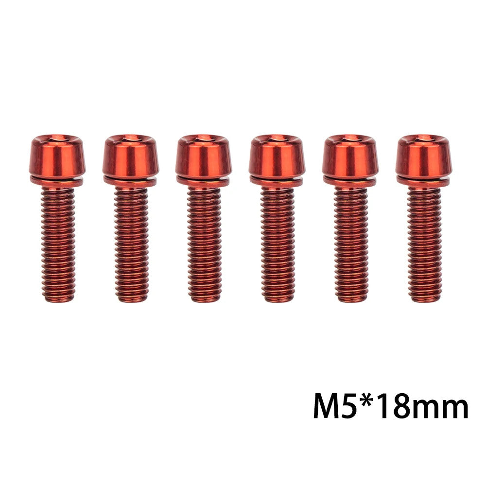 Bike Stem Bolts M5/M6 x 18mm with Washers - MTB & Road Handlebar Screws Set