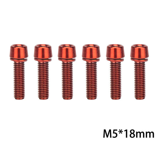 Bike Stem Bolts M5/M6 x 18mm with Washers - MTB & Road Handlebar Screws Set