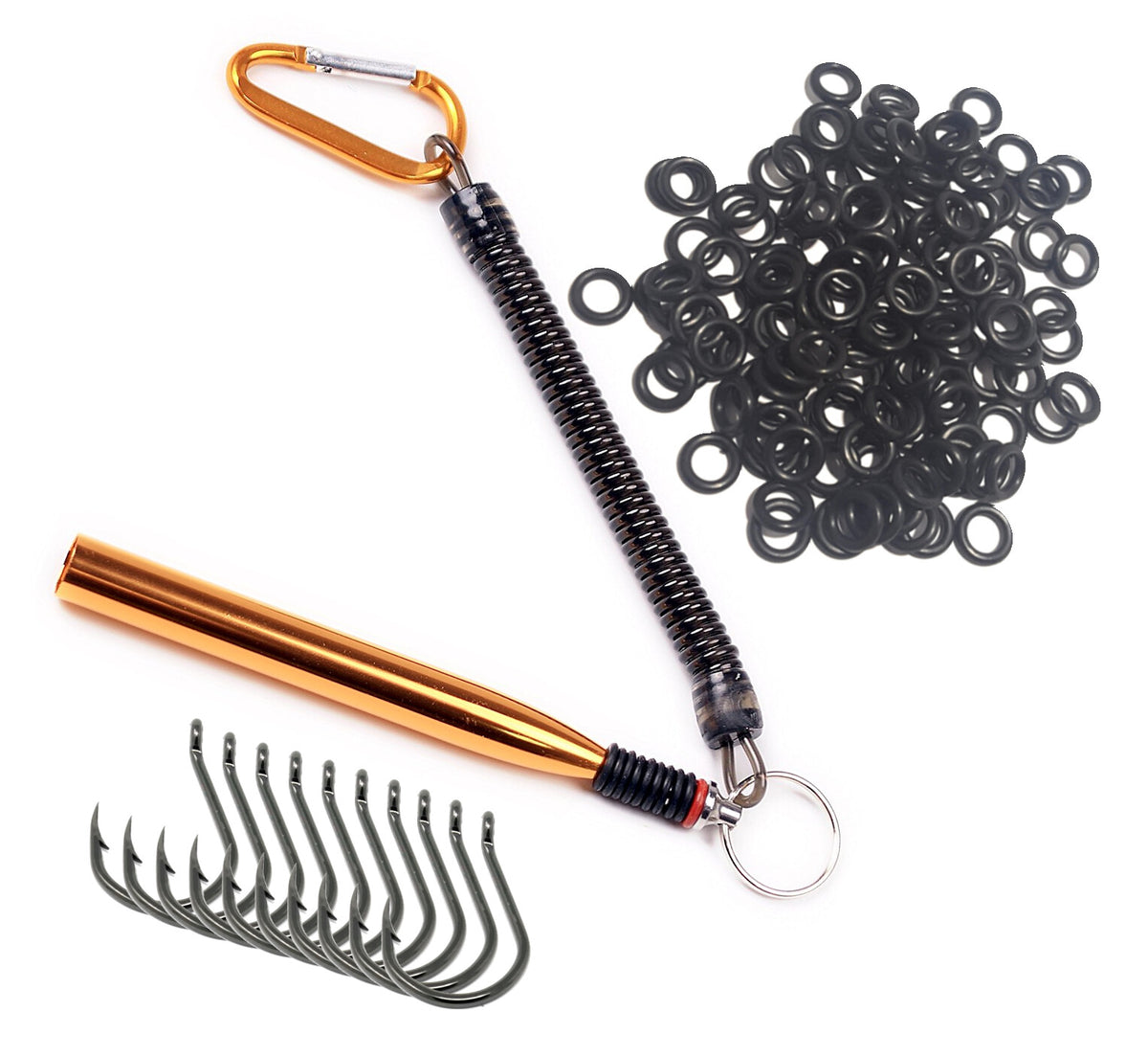 Wacky Worm Tool and O-Ring Kit for Bass Fishing - Senko Style Worms