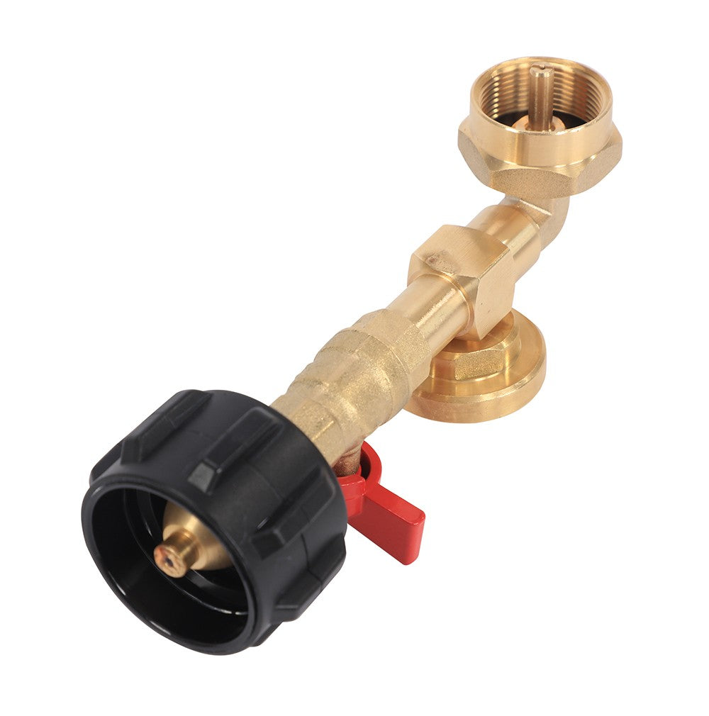 Propane Refill Adapter with Gauge and Control Valve for 1lb to 20lb Tanks