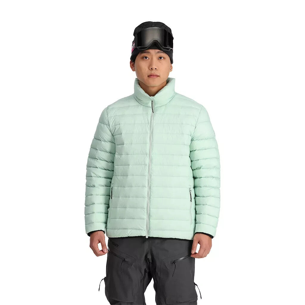 Men's Packable Hooded Down Jacket - Reversible Warm Outerwear