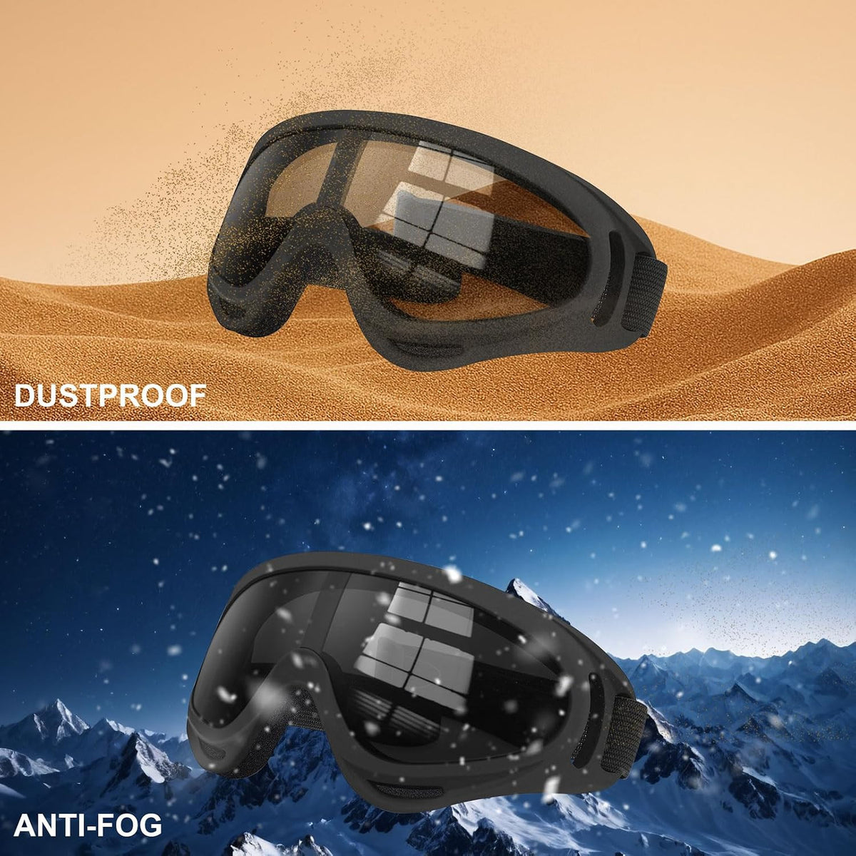 3 Pack Ski Goggles ATV Dustproof Dirt Bike UV Protection Foam