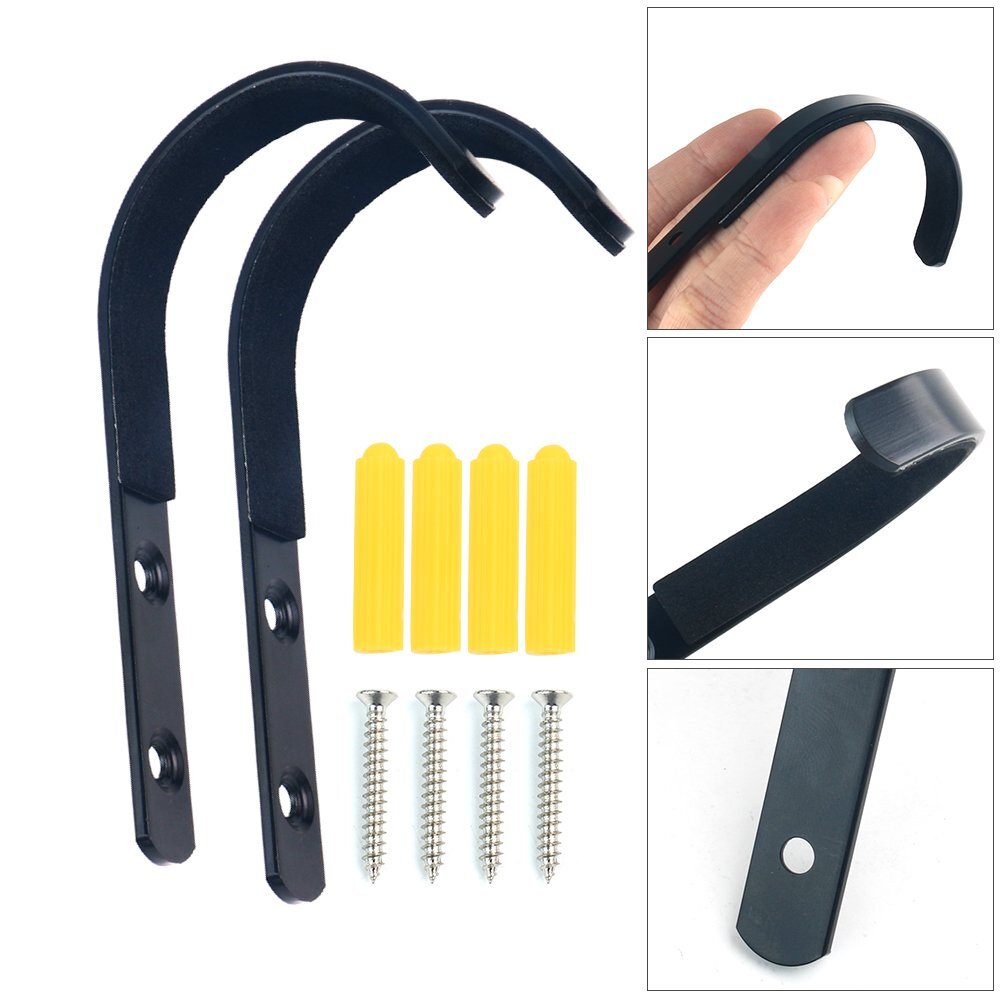 Wall Mount Gun Rack with Felt-Lined Hooks for Shotguns Rifles and Archery Bows