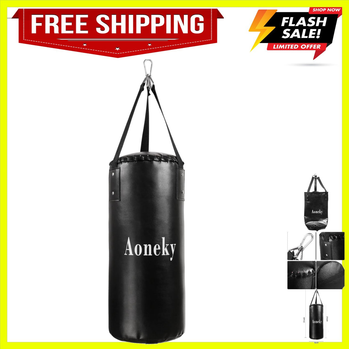 Leather Unfilled Punching Bag for Beginners - Karate Kicking & Boxing Training