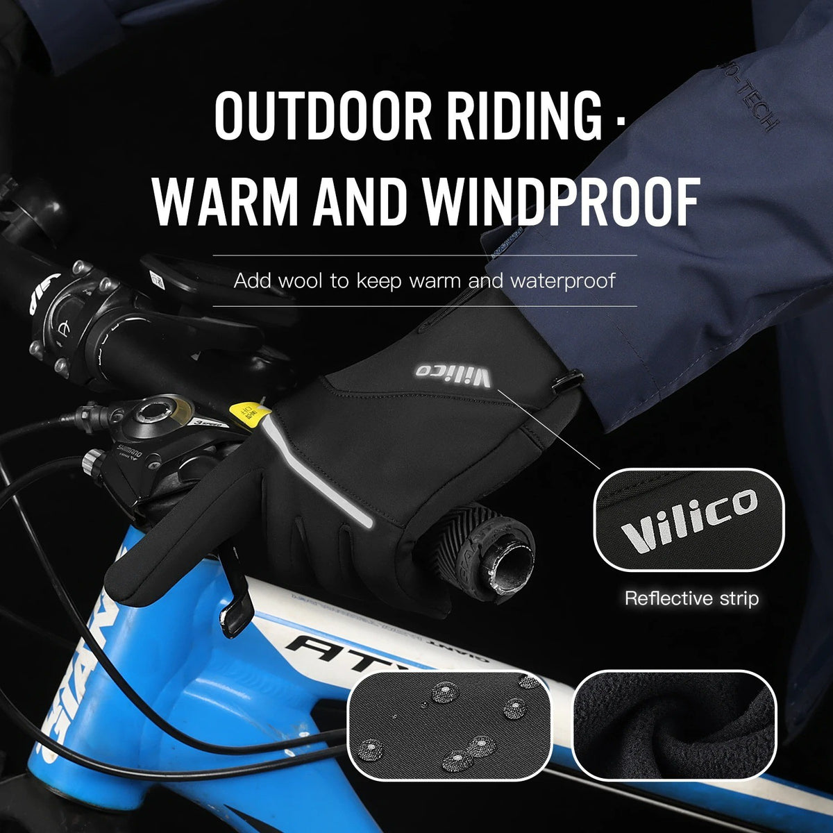 Winter Thermal Touchscreen Gloves with Non-Slip Grip for Running & Driving