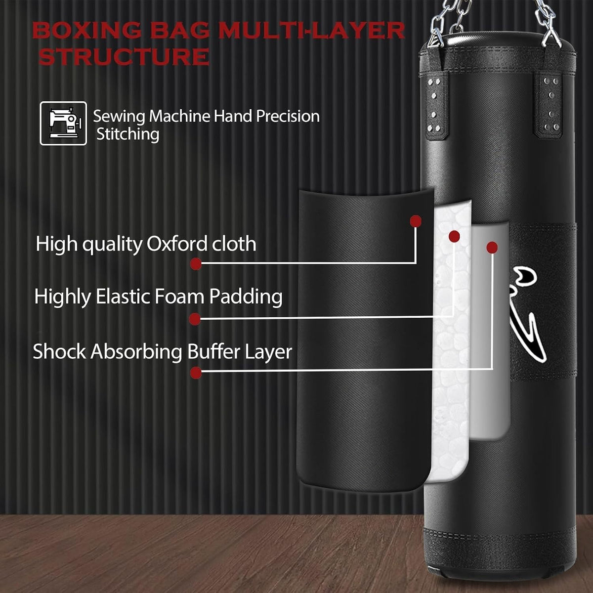 4ft Heavy Boxing Punching Bag Set with 12oz Gloves for MMA Boxing Home Gym