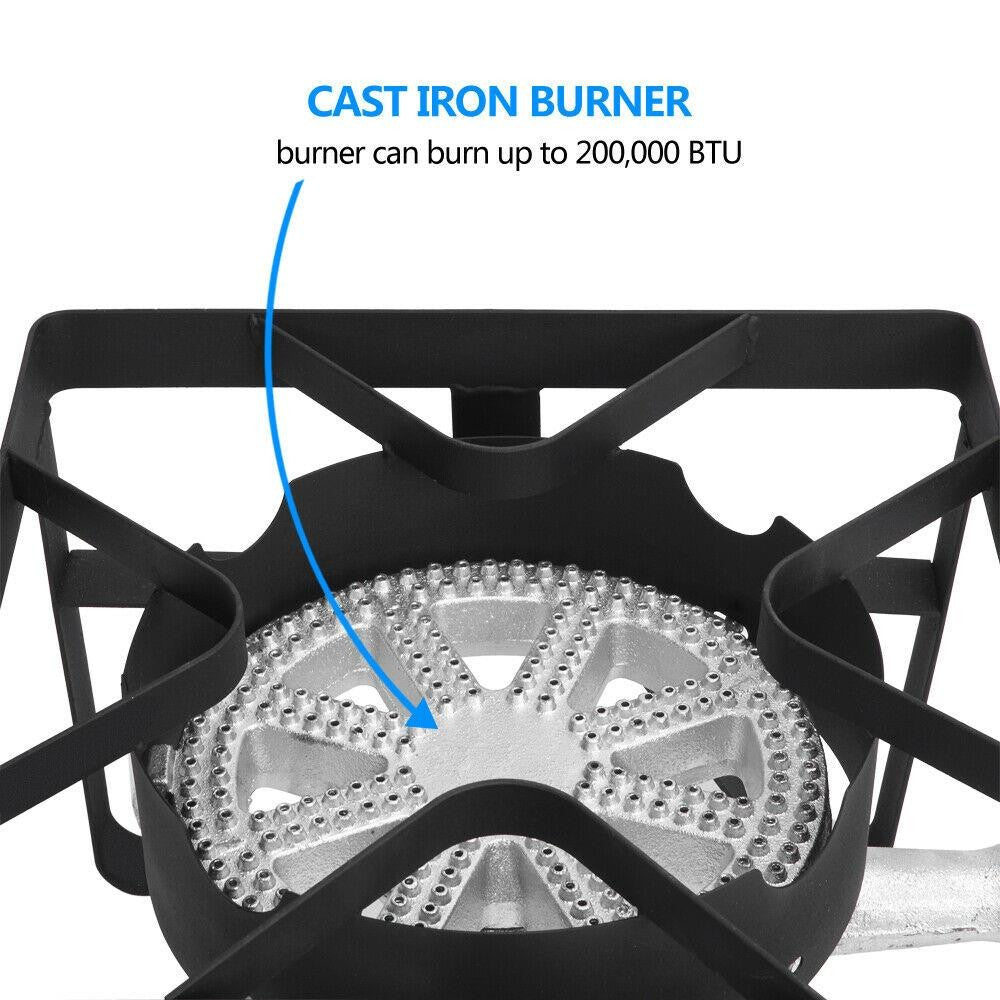 200,000 BTU Heavy Duty Propane Gas Burner for Outdoor Cooking Camping BBQ
