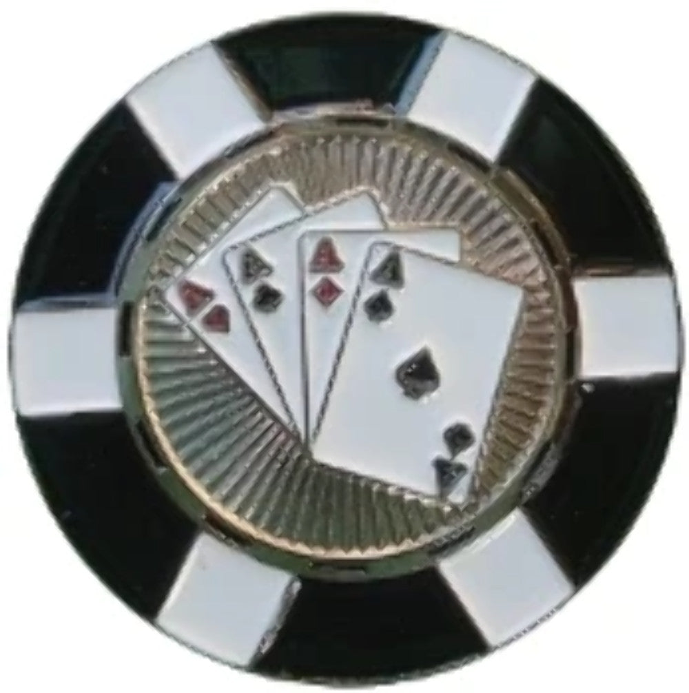 Poker Chip Ball Marker - 4 Aces Metal Golf & Poker Accessories