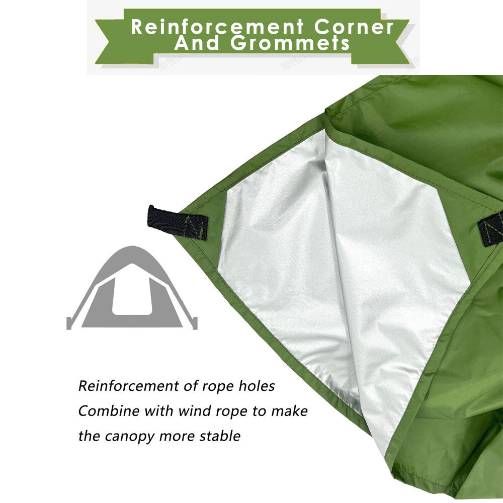 10x10 ft Waterproof Camping Tarp Shelter with Grommets